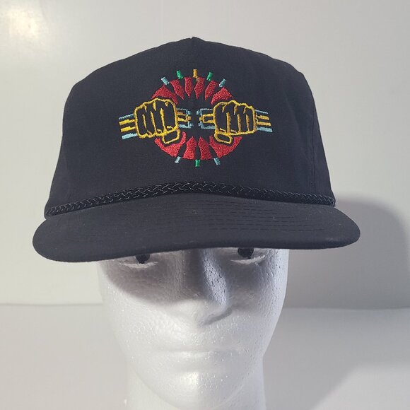 Vintage 90s USWest Embroidered Black Rope Snapback Hat/Cap - Picture 1 of 8